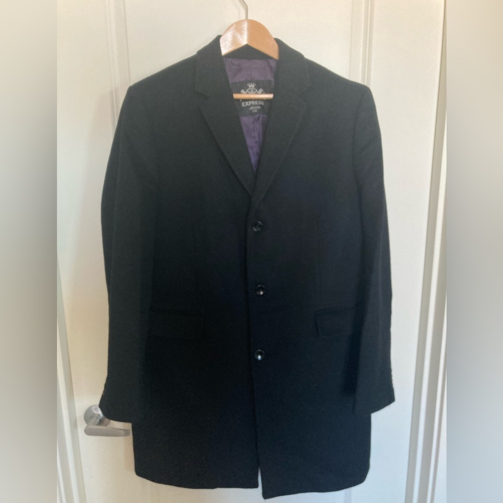 Express Black Over Coat - Large